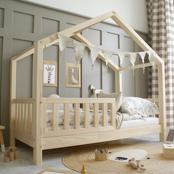 Raj posteli Detská posteľ HouseBed KODAŇ PLZ 200/90 cm 160x80 cm, 200x90 cm biela, prírodná