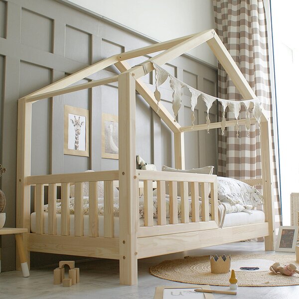 Raj posteli Detská posteľ HouseBed KODAŇ PLZ 200/90 cm 160x80 cm, 200x90 cm biela, prírodná