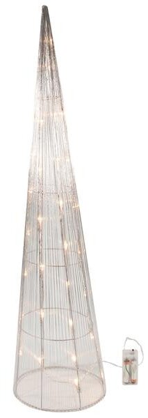 SVENSKA LIVING Vianočná dekorácia 30 LED strieborný kužeľ 80 cm s časovačom