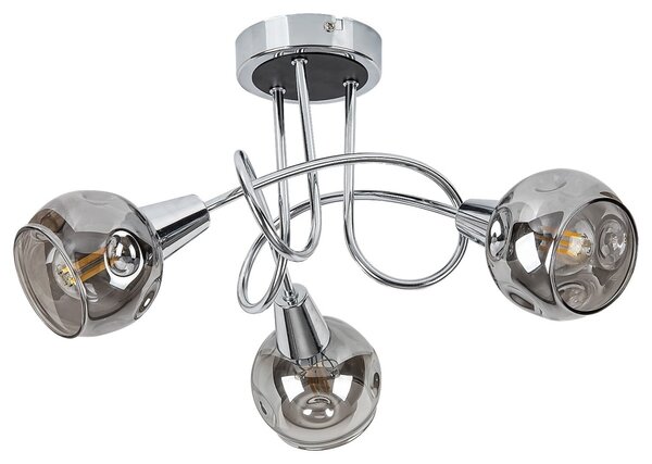 Rabalux 5348 prisadené stropné svietidlo Tamara 3x40W | E14 - chróm, dymové sklo