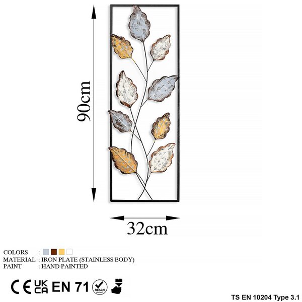 KOVOVÝ OBRAZ, 32/90 cm - Obrazy, Online Only