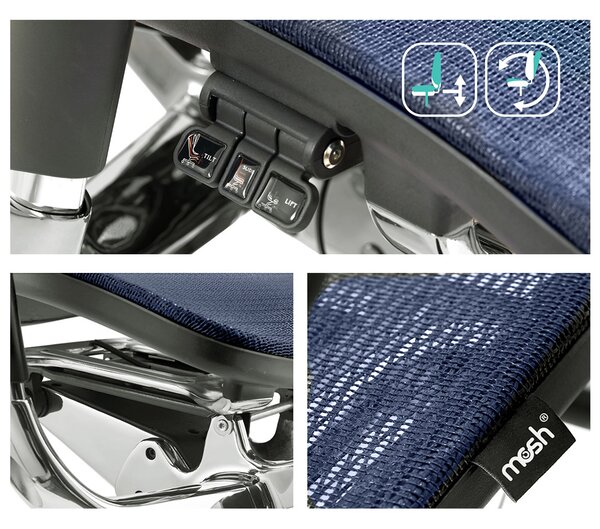 MOSH Kancelárska stolička Airflow 702 modrá