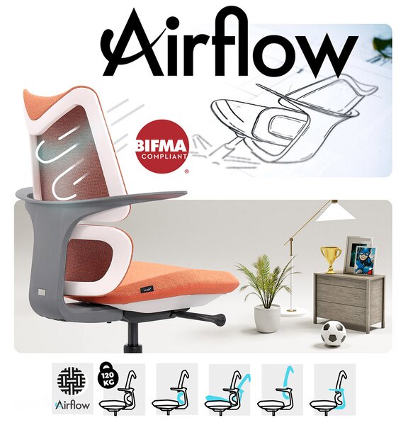MOSH Kancelárska stolička Airflow 396 sivá