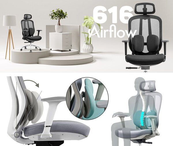 MOSH Kancelárska stolička Airflow 616 čierna