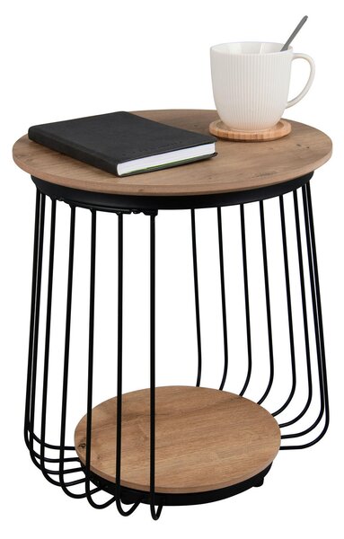 PRÍRUČNÝ STOLÍK, čierna, dub artisan Milino - Stolíky do obývačky, Online Only