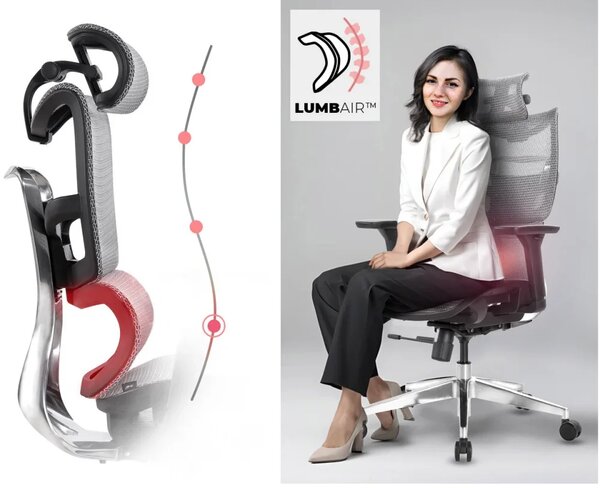 MOSH Kancelárska stolička Airflow 690 čierna/biela