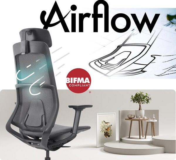 MOSH Kancelárska stolička Airflow F čierna