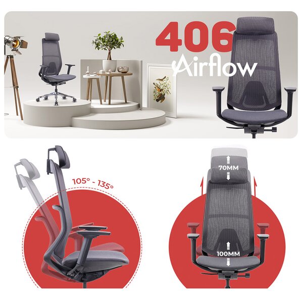 MOSH Kancelárska stolička Airflow F čierna