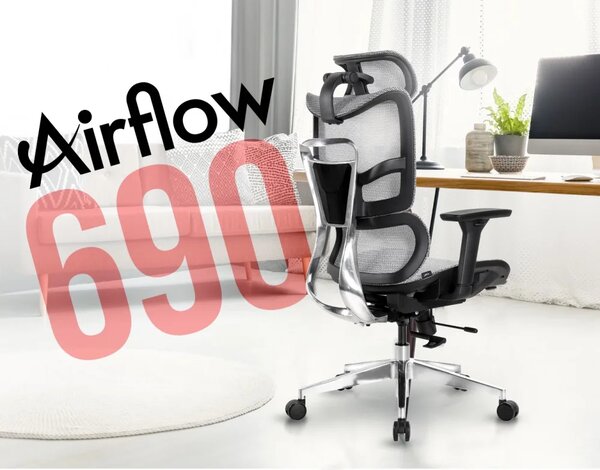 MOSH Kancelárska stolička Airflow 690 čierna/biela