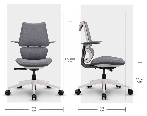 MOSH Kancelárska stolička Airflow 396 sivá