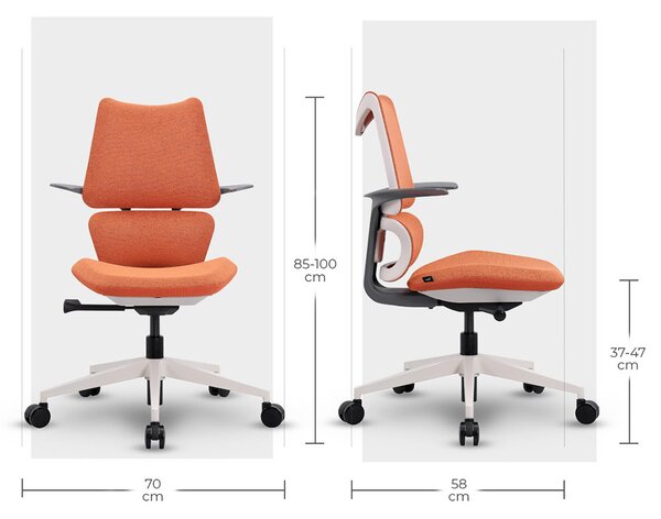 MOSH Kancelárska stolička Airflow 396 oranžová