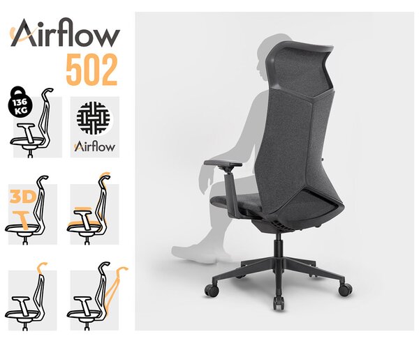 MOSH Kancelárska stolička Airflow 502 čierna