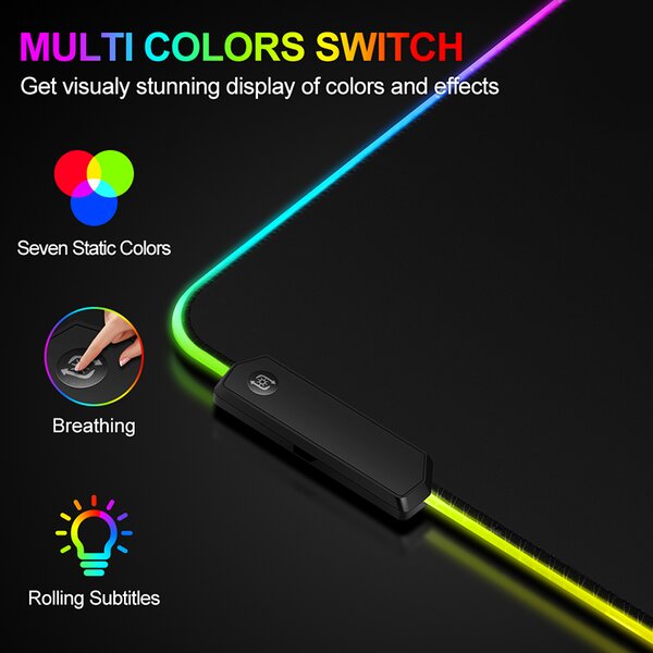 RGB podložka pod myš a klávesnicu s napájaním na USB