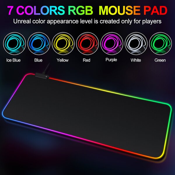 RGB podložka pod myš a klávesnicu s napájaním na USB