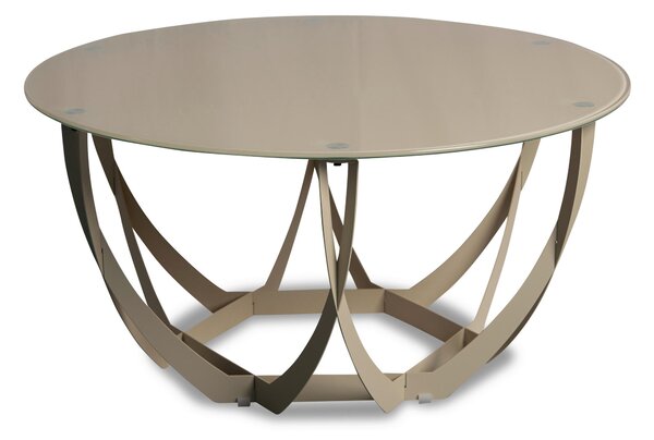 KONFERENČNÝ STOLÍK, krémová, kov, sklo, 80/80/40 cm Xora - Stolíky do obývačky, Online Only