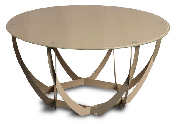 KONFERENČNÝ STOLÍK, krémová, kov, sklo, 80/80/40 cm Xora - Stolíky do obývačky, Online Only