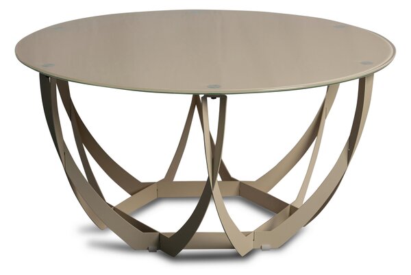 KONFERENČNÝ STOLÍK, krémová, kov, sklo, 80/80/40 cm Xora - Stolíky do obývačky, Online Only