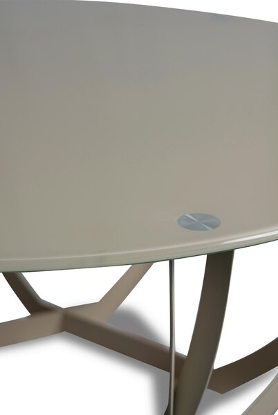 KONFERENČNÝ STOLÍK, krémová, kov, sklo, 80/80/40 cm Xora - Stolíky do obývačky, Online Only