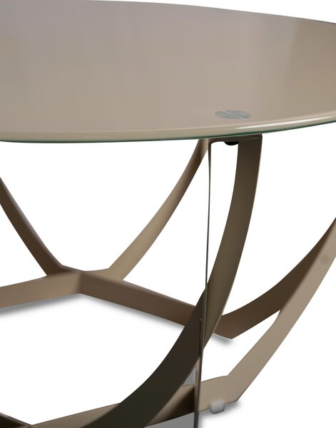 KONFERENČNÝ STOLÍK, krémová, kov, sklo, 80/80/40 cm Xora - Stolíky do obývačky, Online Only