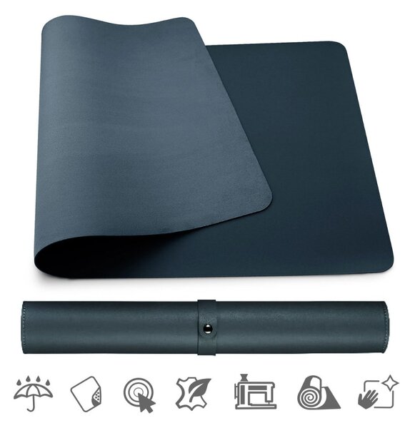 Podložka pod myš a klávesnicu MOSH eco koža, tmavomodrá (M,L) Medium (70 x 35 cm)