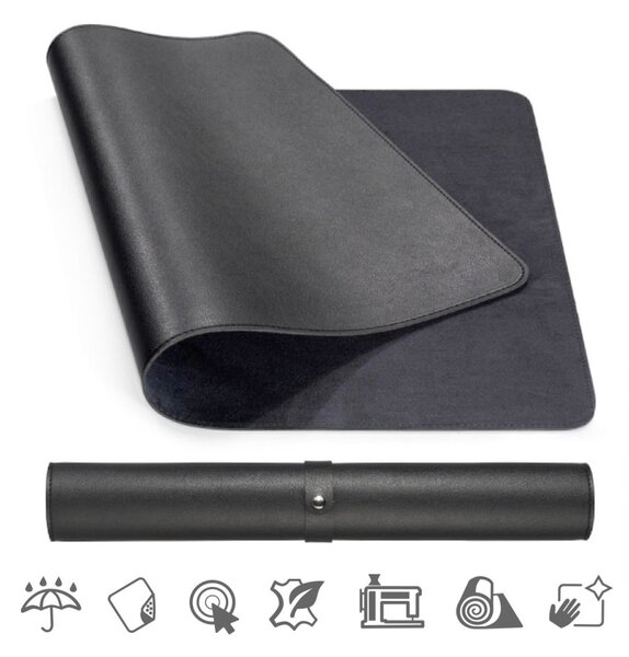 Podložka pod myš a klávesnicu MOSH eco koža, čierna (S,M,L) Large (90 x 45 cm)