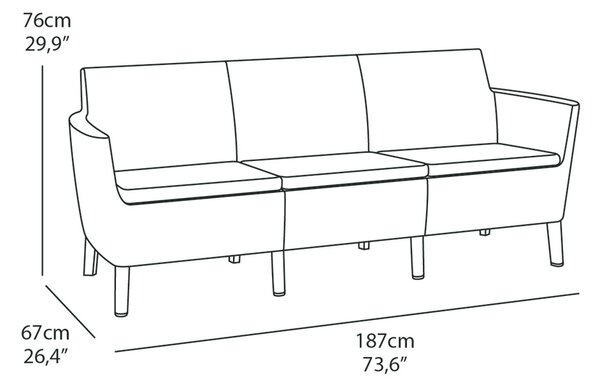 Záhradný set SALOMON 3 seater | grafit