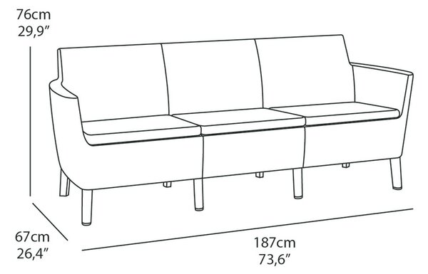 Pohovka SALOMON 3 seater sofa | cappuccino
