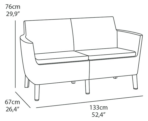 Pohovka SALOMON 2 seater sofa | grafit