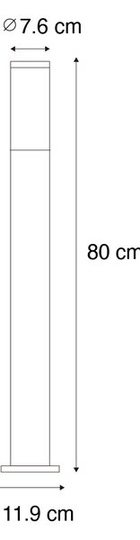 Moderné čierne vonkajšie stojanové svietidlo 80 cm IP44 - Rox