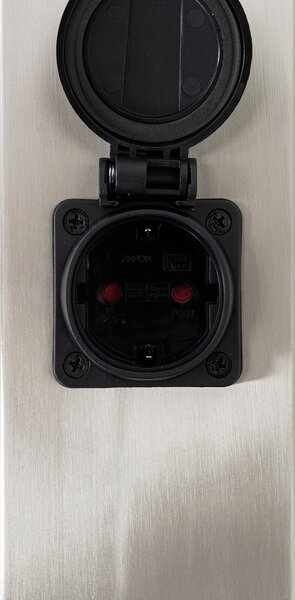 Vonkajšia lampa oceľ 80 cm so zásuvkou IP44 - Malios