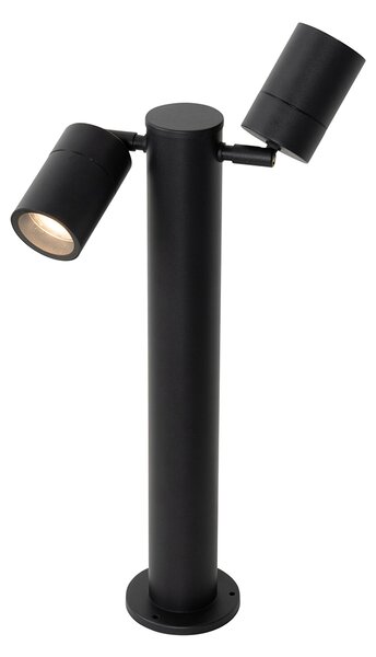 Vonkajšia lampa čierna so zemným hrotom a káblovou priechodkou 45 cm 2-svetlá IP44 - Duo