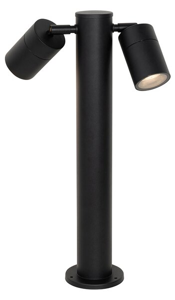 Stojaca vonkajšia lampa čierna 45 cm IP44 nastaviteľná 2-svetlo - Duo