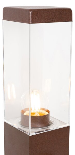 Vonkajšia lampa hrdzavohnedá 80 cm so zásuvkou IP44 - Malios