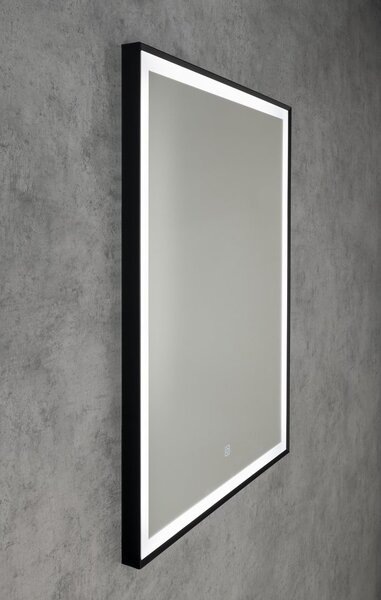 Aqualine Aqualine, CORNA zrkadlo s LED osvetlením 60x80cm, dotykový senzor, stmievateľné, čierna matná, CN060