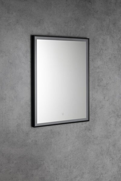Aqualine Aqualine, CORNA zrkadlo s LED osvetlením 60x80cm, dotykový senzor, stmievateľné, čierna matná, CN060