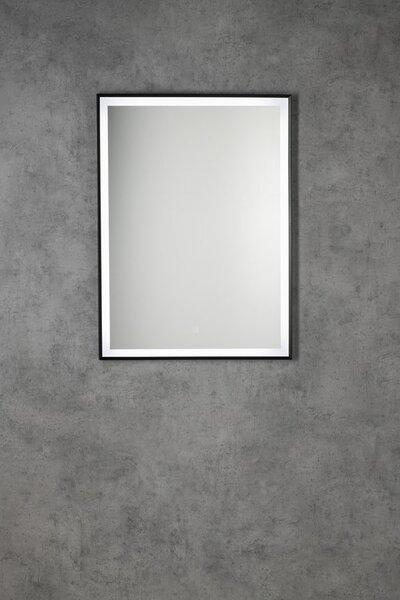 Aqualine Aqualine, CORNA zrkadlo s LED osvetlením 60x80cm, dotykový senzor, stmievateľné, čierna matná, CN060