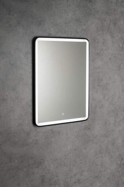 Aqualine Aqualine, SWIDA zrkadlo s LED osvetlením 60x80cm, dotykový senzor, stmievateľné, čierna matná, SW060