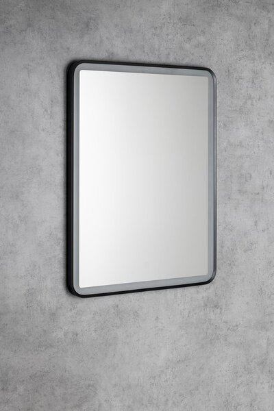 Aqualine Aqualine, SWIDA zrkadlo s LED osvetlením 60x80cm, dotykový senzor, stmievateľné, čierna matná, SW060