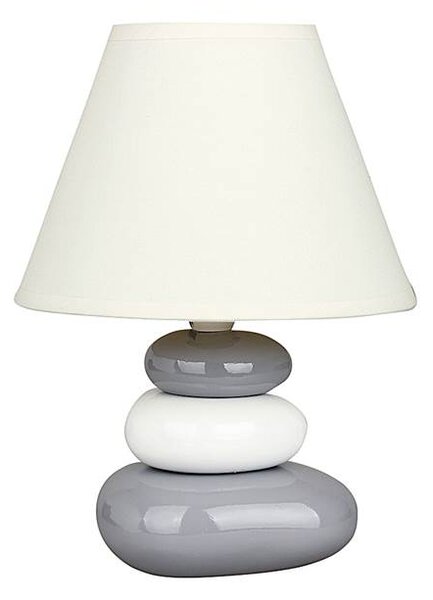 Dizajnová stolná lampa SALEM, sivo-biela