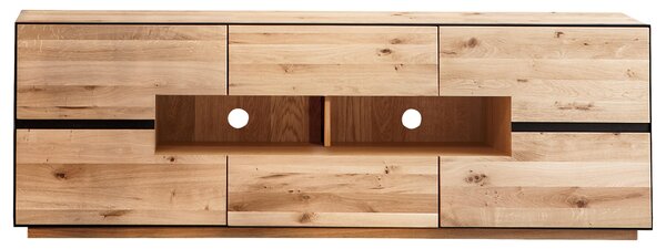 SKRINKA POD TV, divoký dub, antracitová, 181/62/47 cm Linea Natura - Komody