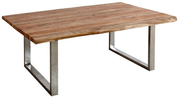 KONFERENČNÝ STOLÍK, farba akácie, farba ušľachtilej ocele, drevo, kov, 118/70/45 cm Landscape - Stolíky do obývačky, Online Only