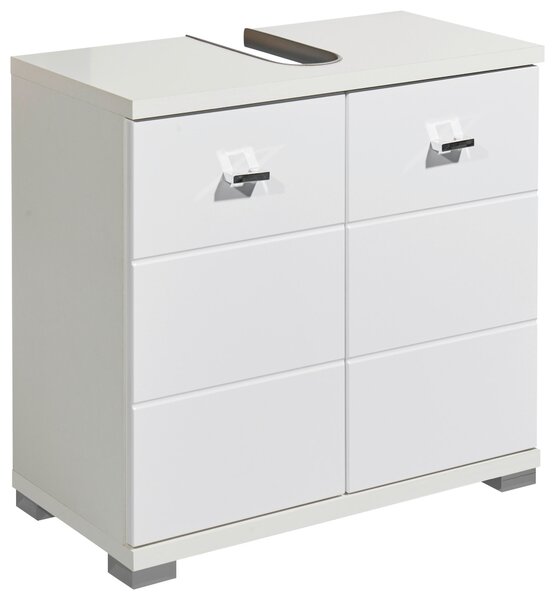 SKRINKA POD UMÝVADLO, biela s vysokým leskom, biela, 60/57/31 cm Xora - Kúpeľňové skrinky