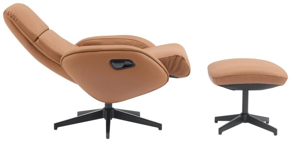 RELAXAČNÉ KRESLO S PODNOŽKOU, textil, koža, hnedá Livetastic - Online Only obývacie izby, Online Only
