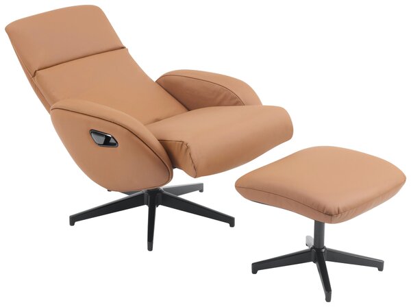 RELAXAČNÉ KRESLO S PODNOŽKOU, textil, koža, hnedá Livetastic - Online Only obývacie izby, Online Only
