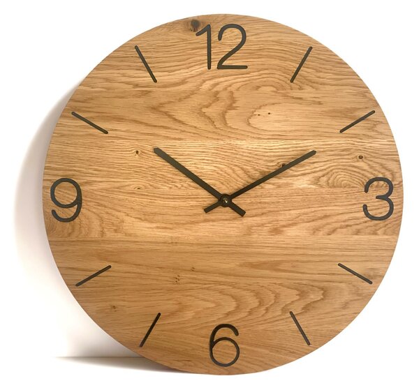 Karlsdesign.sk - Dubové hodiny - OAK Black - 30cm - Biela - Bez gravírovania