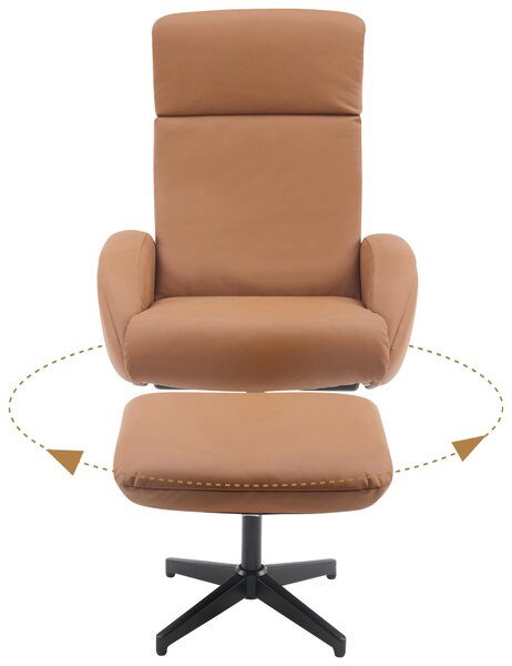 RELAXAČNÉ KRESLO S PODNOŽKOU, textil, koža, hnedá Livetastic - Online Only obývacie izby, Online Only