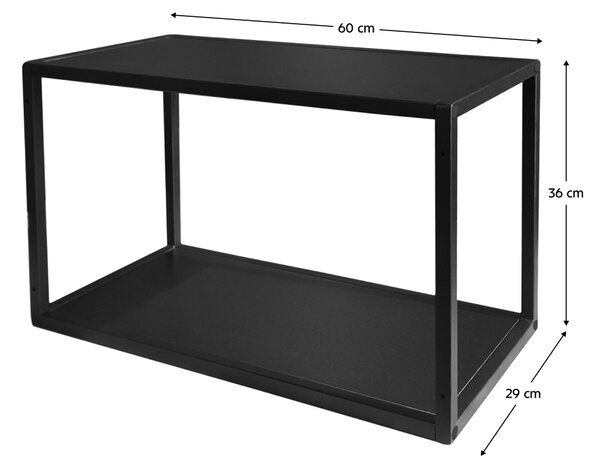 KONDELA Polica, čierna, ARAKA/MENZO/SIBER ONE LOFT 60 G-36