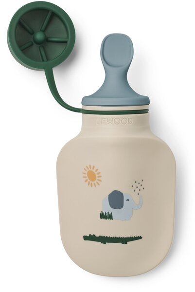 Silikonová fľaša na smoothie Lizzie Safari Sandy mix – set 2 ks