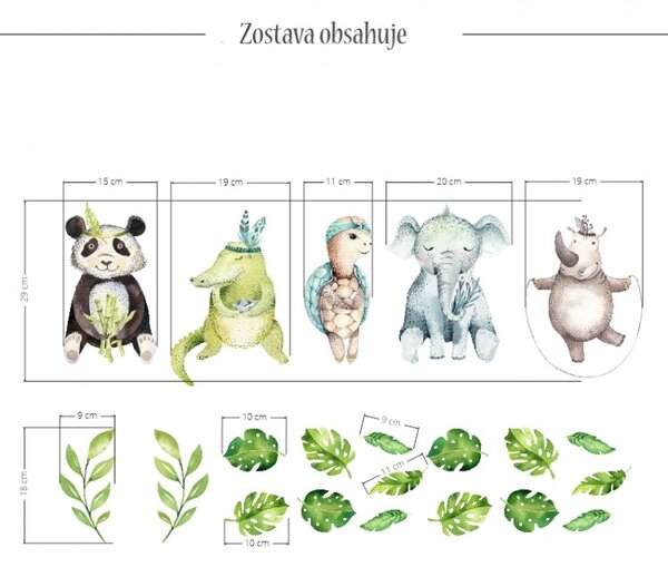 Nálepky na stenu Tropické zvieratká