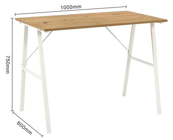PÍSACÍ STÔL, biela, dub artisan, 100/60/75 cm Carryhome - Kancelárske stoly